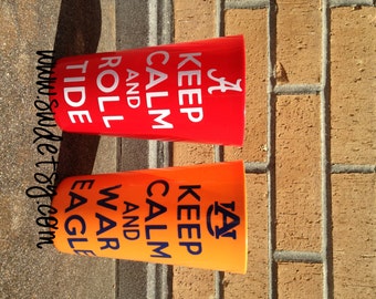 Keep Calm Tailgating Tumbler, Roll Tide, War Eagle, Christmas Gift