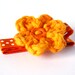 Crochet Flower Hair Clip in Tangerine Orange
