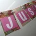 SALE - Just Married Banner in Pink Floral for Wedding Photography of Bride and Groom / Photo Prop / Wedding Decoration