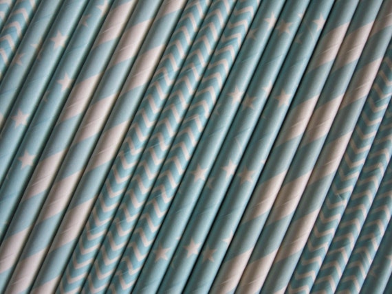 25 or 50 Light Blue Straws Il_570xn