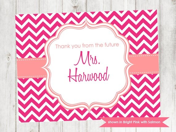 Printable Kitchen Shower Thank You Card - Chevron Shower Themed Thank You - Colors and Text Customizable Il_570xn