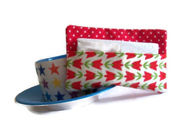 Polka Dot Fabric Cover for Paper Hankerchiefs  by moodycowdesigns