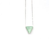 Mint chip triangle necklace geometric jewelry minimalist eco friendly jewelry bridesmaid jewelry summer jewelry starlightwoods
