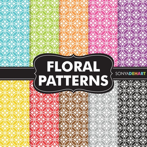80% OFF Sale Digital Paper Flower Background Floral Patterns Il_570xn