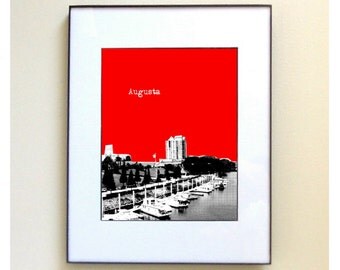 Free Shipping - Augusta Georgia Art Print - Framed Skyline Pop Art ...