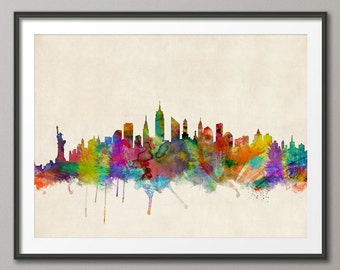 New York Skyline, NYC Cityscape Art Print (295)