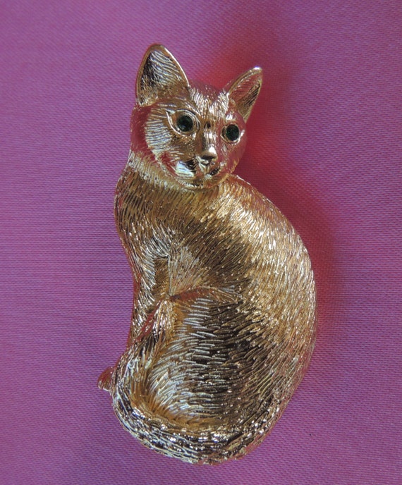 Christian Dior Cat Brooch/Vintage 1970s by SusieQsFlashback