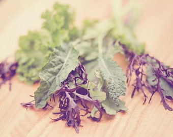 Food Photography - Kitchen Art - Dining Room Decor - Lettuce Photograph - Food - Fine Art Photography Print - Green Purple Kitchen Decor