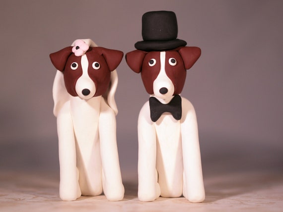  Jack  Russell  Terrier Dog Wedding  Cake  Topper 