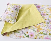 18 inch doll sleeping bag spring flowers butterflies girl pastel yellow, green, pink purple american