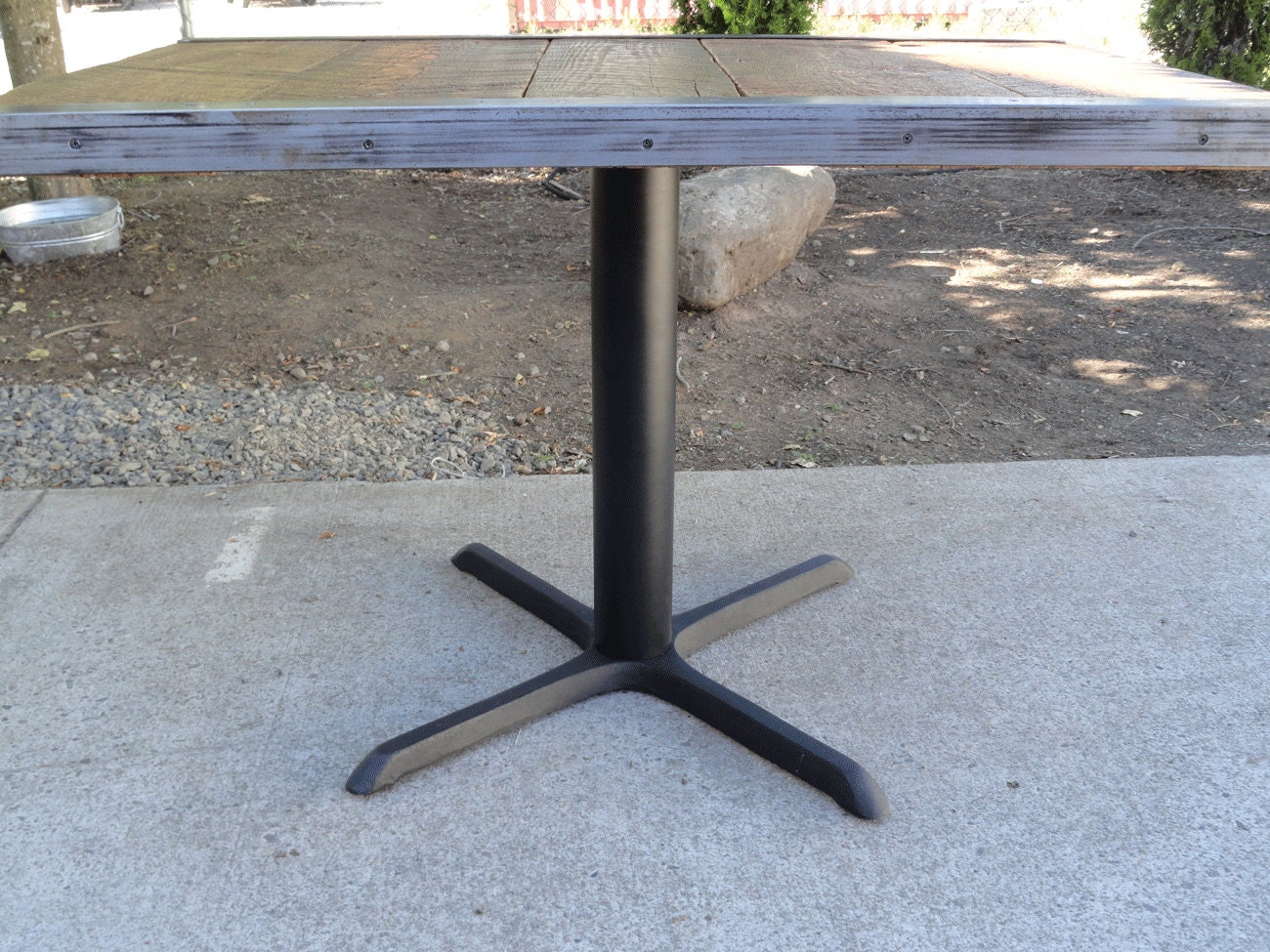 Restaurant Dining Table Steel Angle Iron by MtHoodWoodWorks