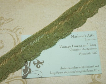 508 New baby headband elastic by the yard 16 yard of 1 inch Olive Green Stretch elastic lace trim for baby headband   