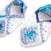 Granny Square Slippers, Crochet Sock Slipper, Seascape Blue White Slipper, Cotton Lady Slipper, Retro Slipper,
