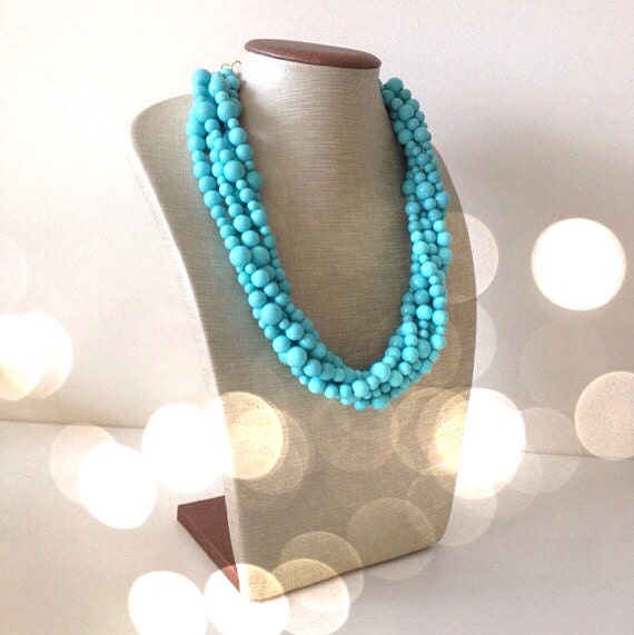 Tiffany Blue Statement Necklace by icravejewels on Etsy