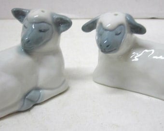 1980 Fitz and Floyd Sheep/ Lambs Salt and Pepper Shakers