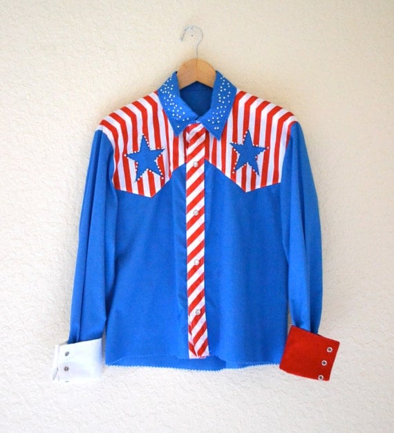 american flag rodeo shirt