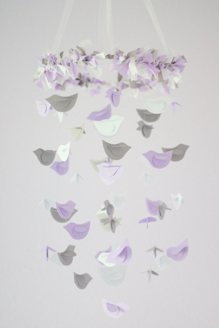 lavender gray white bird mobile nursery by lovebuglullabies lavender gray white bird mobile nursery by lovebuglullabies