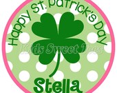 St. Patrick's Day polka dot clover- personalized - digital image Il_170x135
