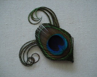 Peacock Feather Clip, Peacock Fascinator, Peacock Wedding Hair Clip, Peacock Bridesmaid Clip/pin