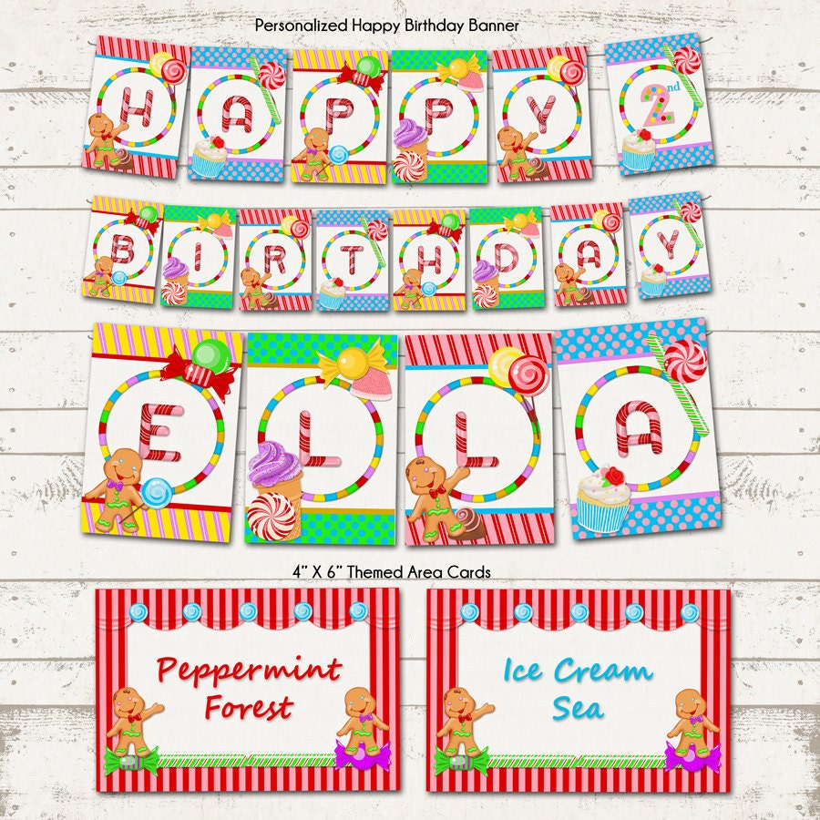 Candy Land Birthday Party Kit Candy Land by ValeriePullam on Etsy