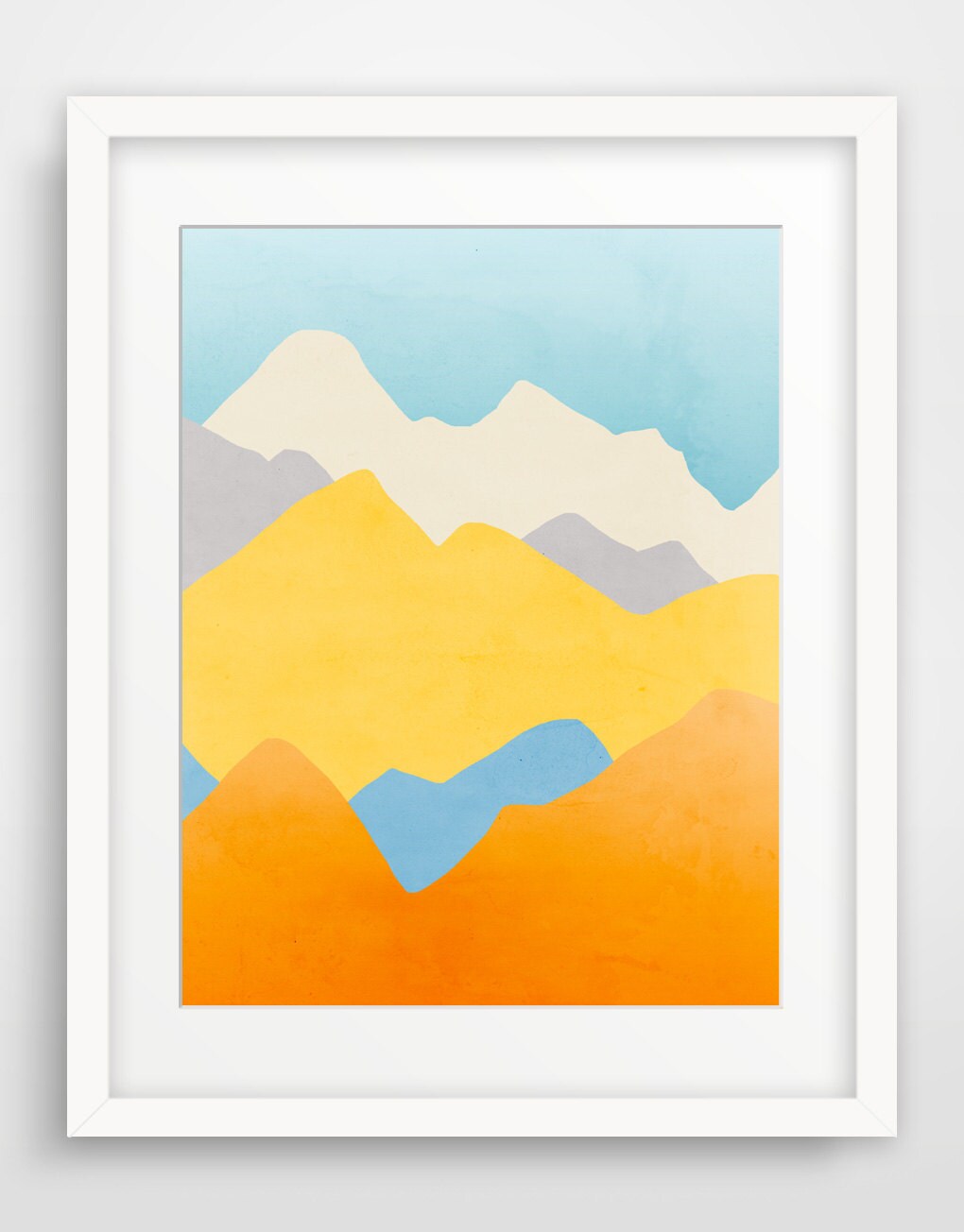 Colorful Abstract Art Print Large Wall Art Mountain Print