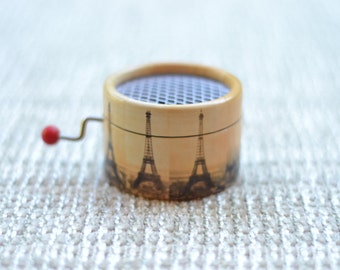 Amelie Music Box Eiffel Tower. Hand Cranked Music Box.