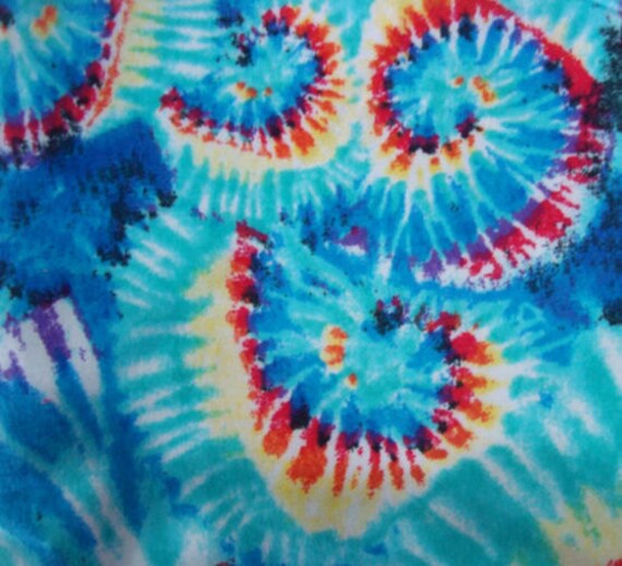 TieDye Flannel Fabric by the half yard Groovy by BaysideFabrics