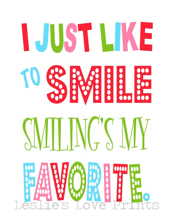 buddy the elf quote i just like to smile by leslieloveprints