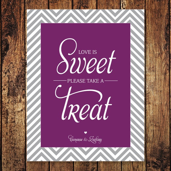 Items similar to Love is Sweet Please Take a Treat, Printable Sign ...