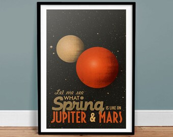 Jupiter & Mars • Vintage Poster - Retro Art Print