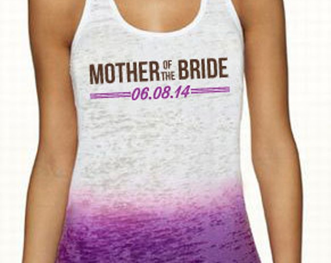 Mother of the Bride Purple Fade Burnout Tank - TW