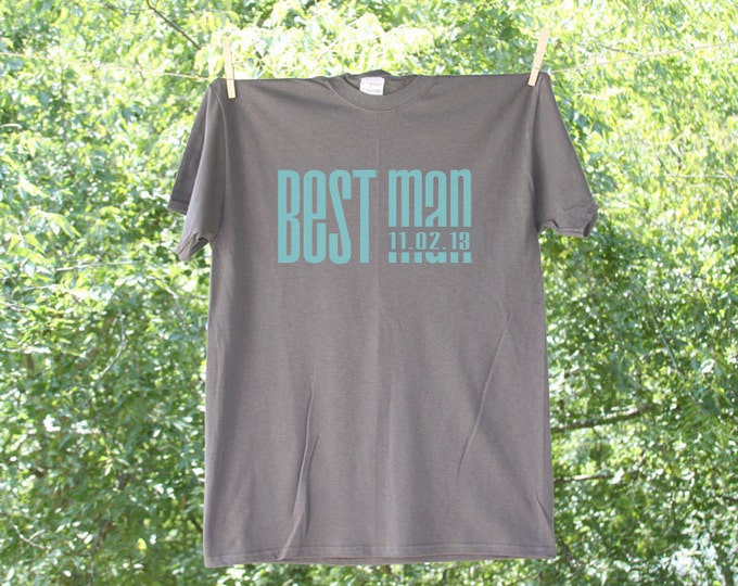 Best Man with Date Wedding Party Shirt - Classic Droid
