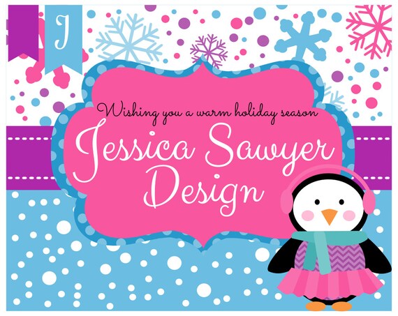 Winter Penguin Shop Set, Etsy or Facebook, premade etsy graphics, facebook cover, Etsy storefront, christmas Il_570xn