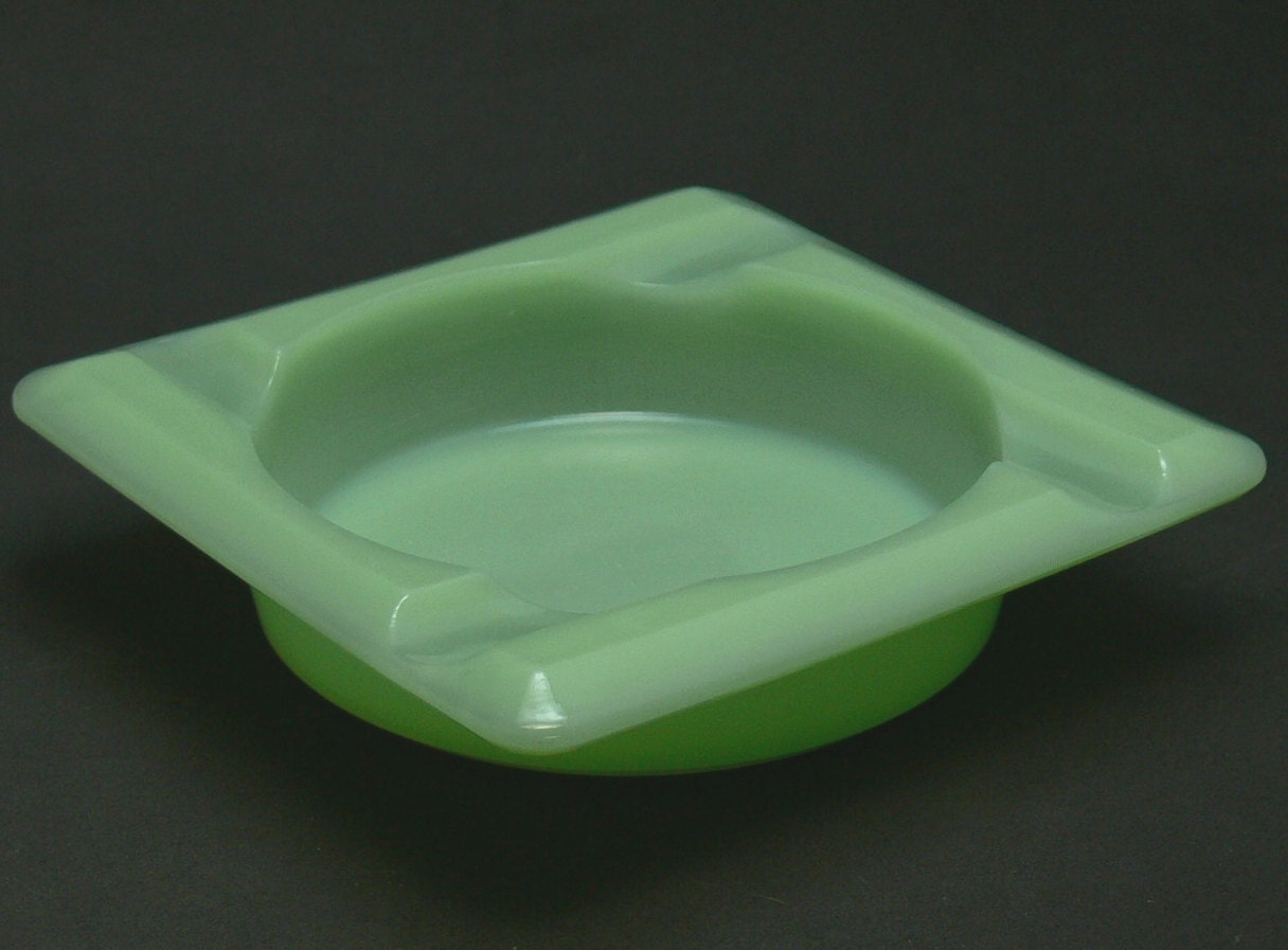 Vintage Fire King Glass Jadeite Ashtray