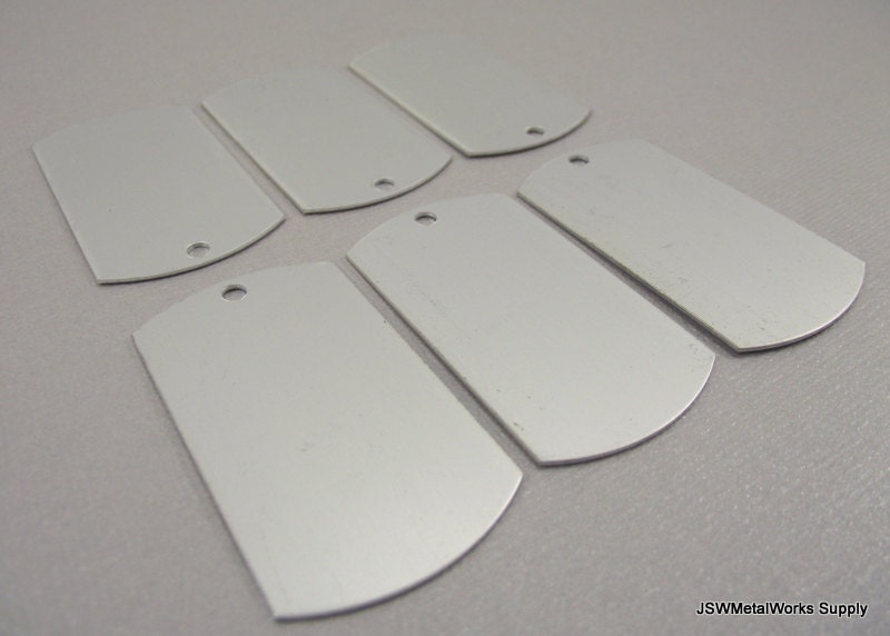 12 Large Frosted Anodized Aluminum Dog Tags Large Blank