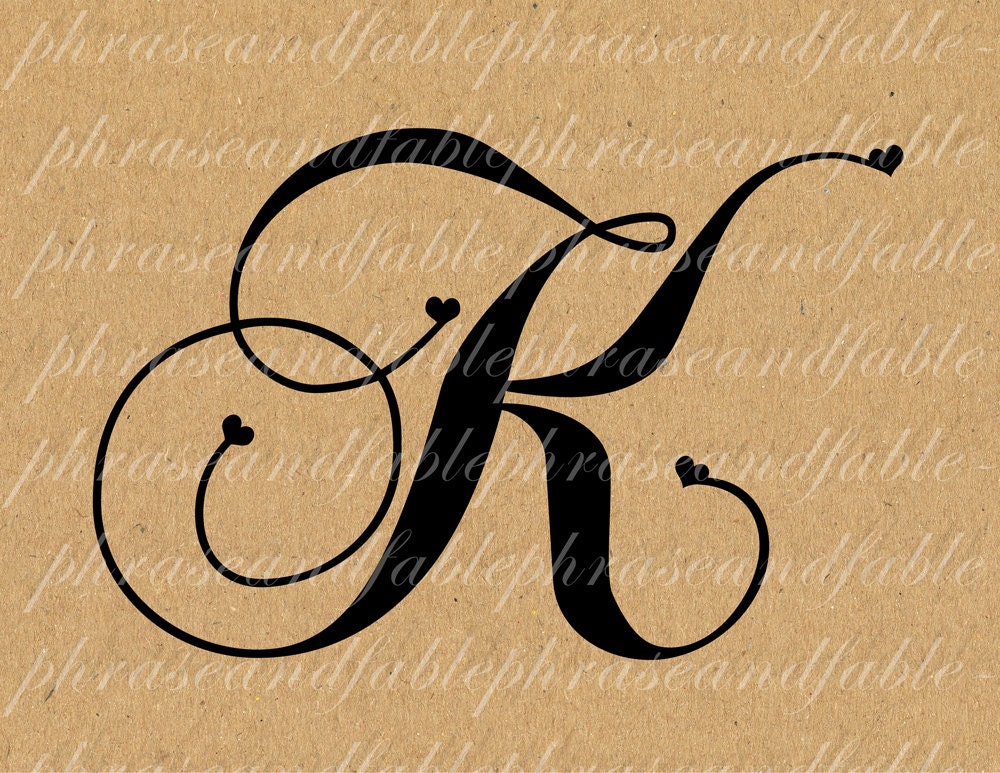 Letter K Hearts 281 Digital Download Alphabet Initial Name