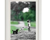 A day in the park, playmobil, dogs, concept photograph,8''x10'', free shipping, green, central park