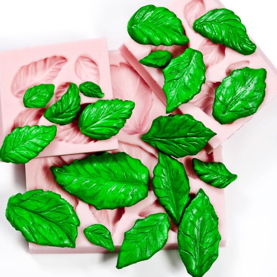 Leaf Mold Set Two silicone molds create 13 leaves Fondant