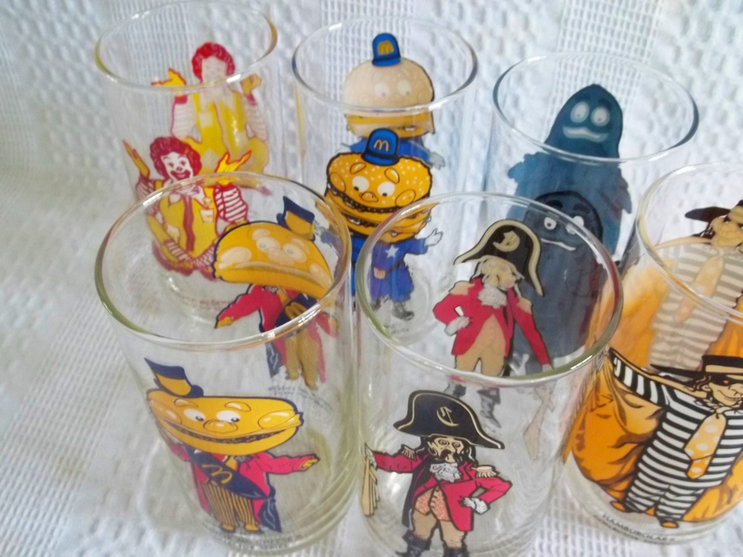 Vintage set of 6 McDonalds Collector Series glasses Ronald