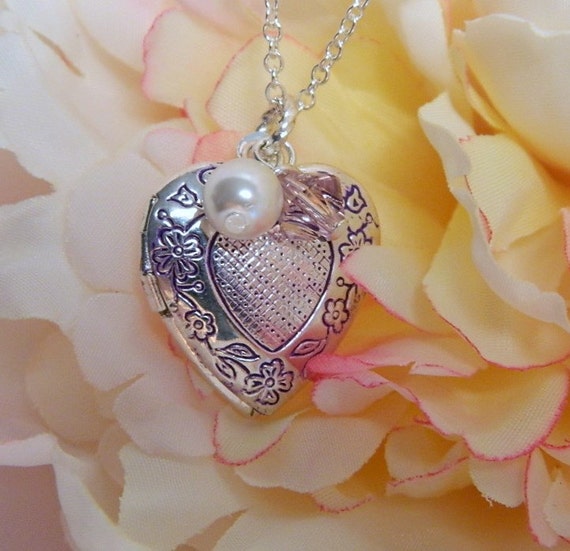 Heart locket necklace for little girl Clearance