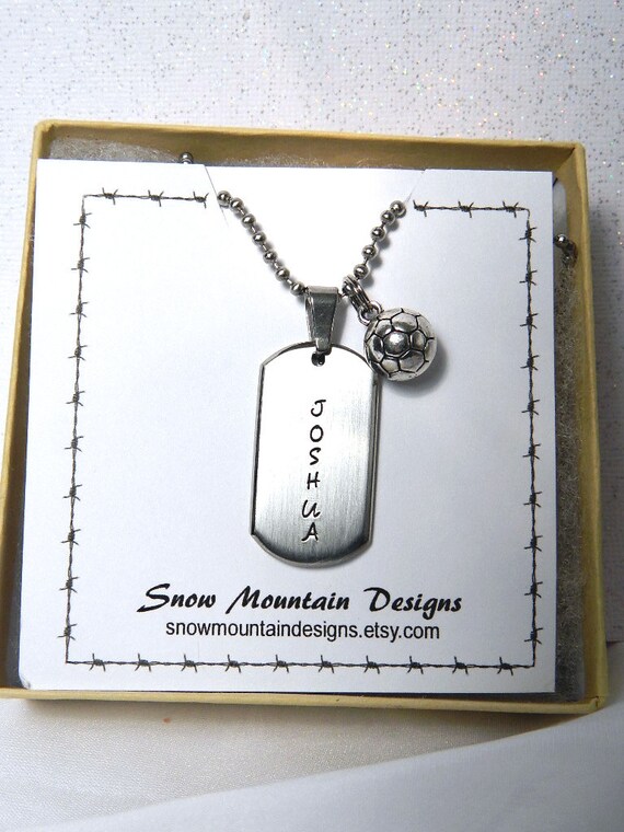 Necklace for Boys Dog Tag Necklace Boys by SnowMountainDesigns