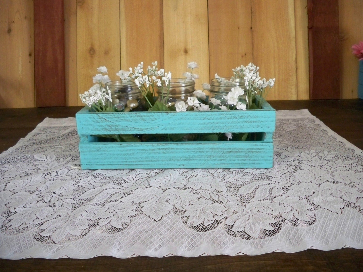 Wood Crate Center Piece Rustic Centerpiece Wood Centerpiece