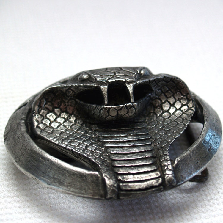 Hand made Cobra belt buckle in pewter Christmas gift by FrozenKiss