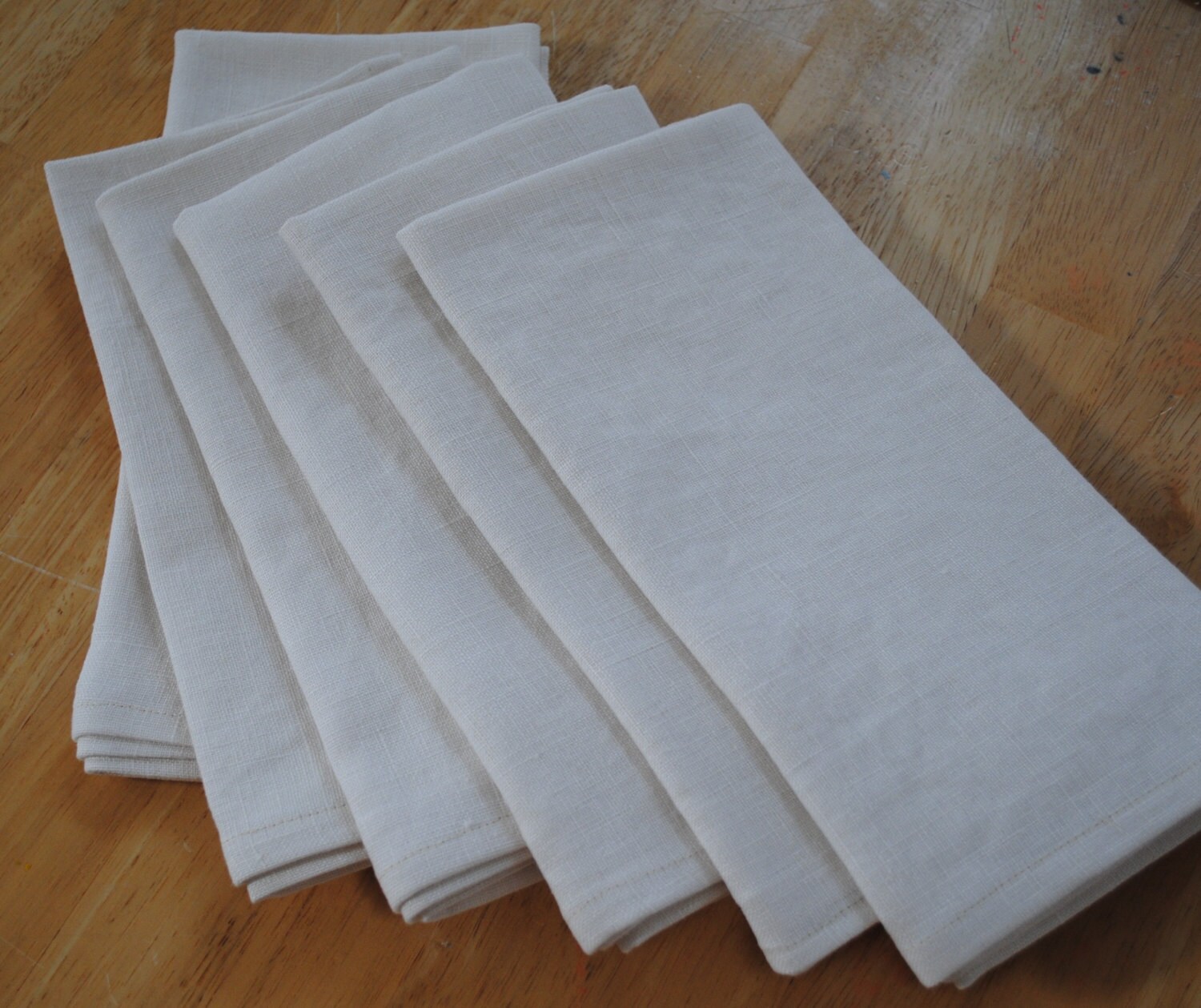 SIX 100 Linen Dinner Napkins large classic size
