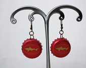 Dogfish Head Shark Bottle Cap Earrings