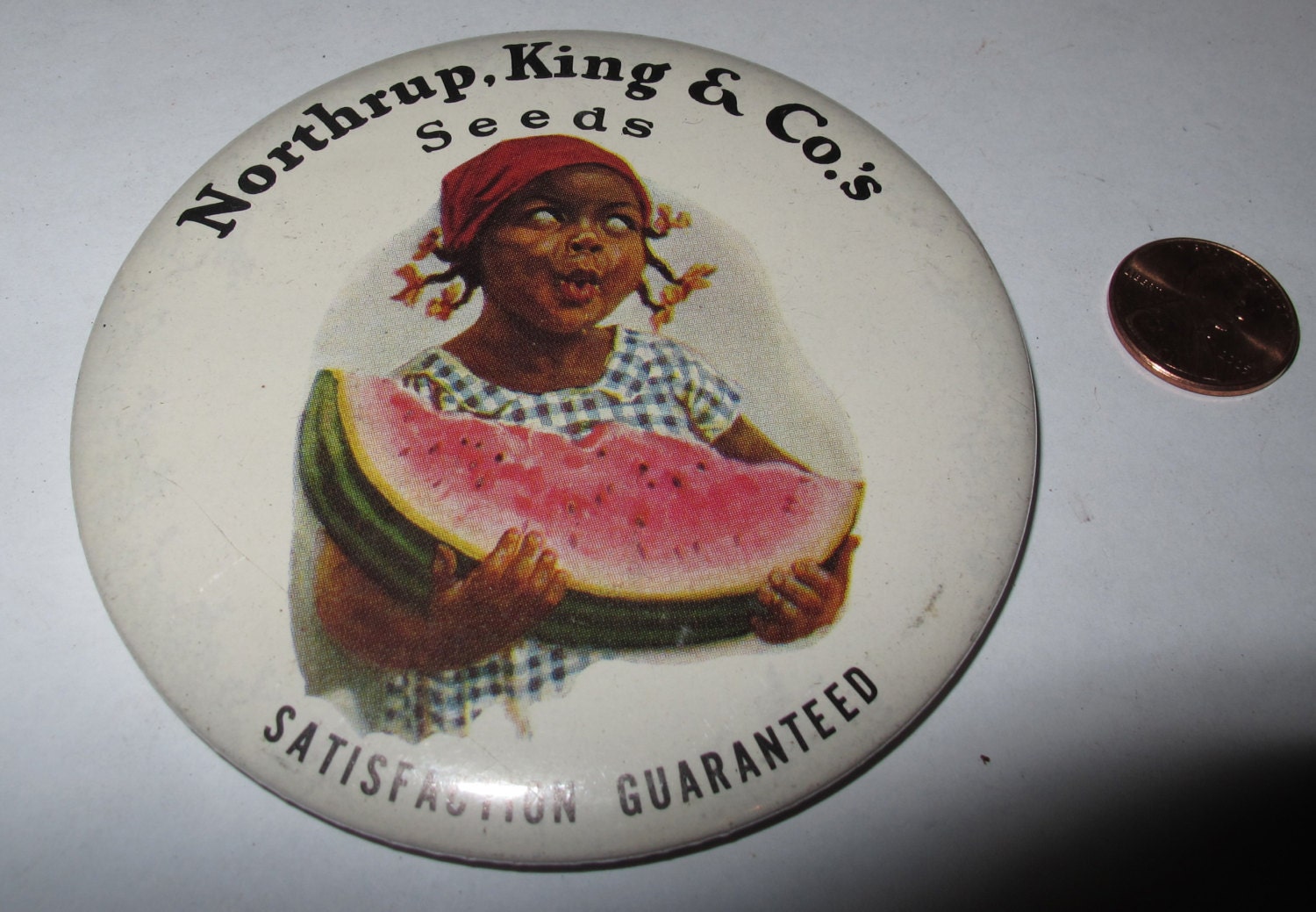 Vintage button pickaninny watermelon seeds