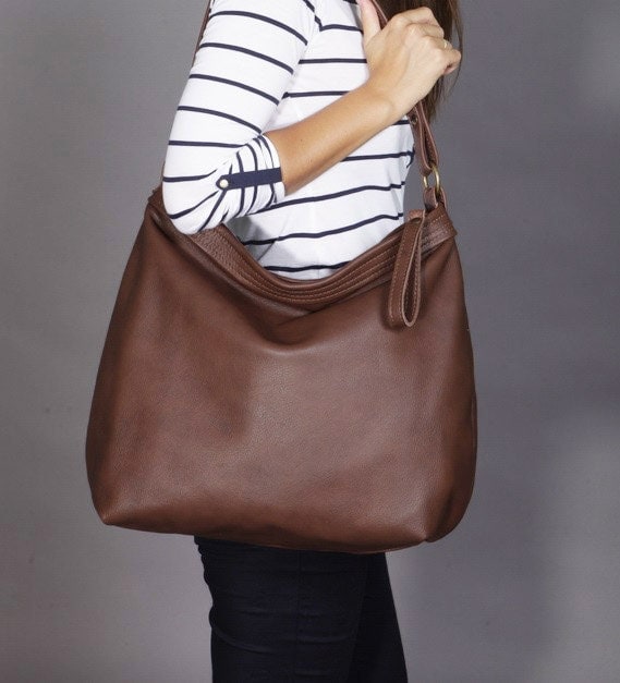 Brown leather hobo bag Leather purse Brown leather bag