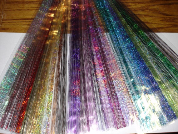 silk hair tinsel silk one to tied 50 100 piece per strands of hair pkg. thai strands,