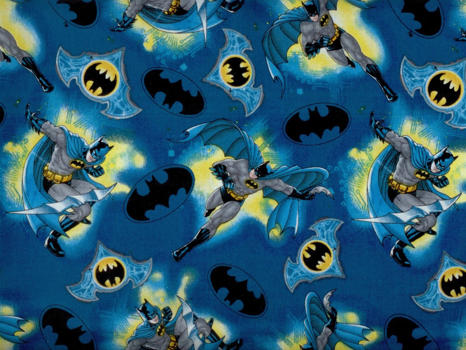 Batman fabric Bat Blades blue baterang DC superhero YARD