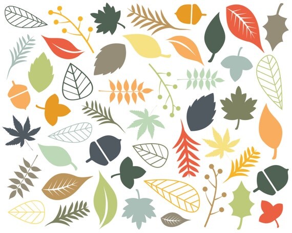 60% OFF SALE Digital Clipart Clip Art Leaf Clip Art Autumn Fall Digital Download Branches Berries Leaf Clipart Il_570xn